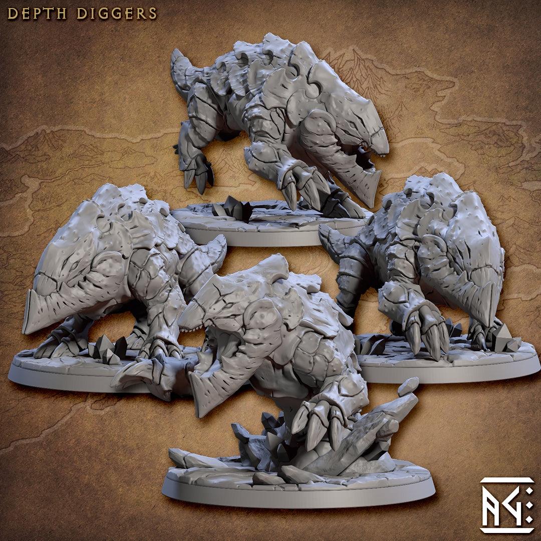 Depth Diggers Riders (Gnomes of Golemmar) - Monsters Minis