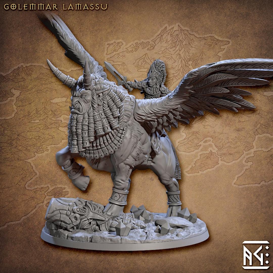 Ishtara on Golemmar Lamassu (Gnomes of Golemmar) - Monsters Minis