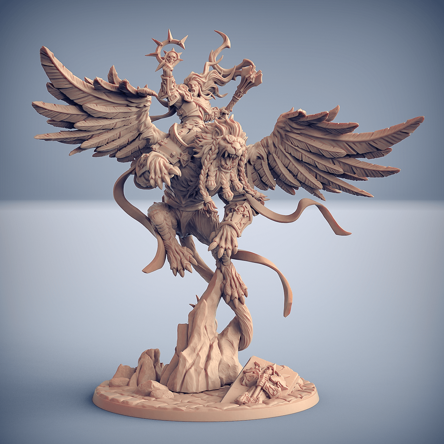 Agata on Proudmane the Winged Lion (Hero & Beast) - Monsters Minis