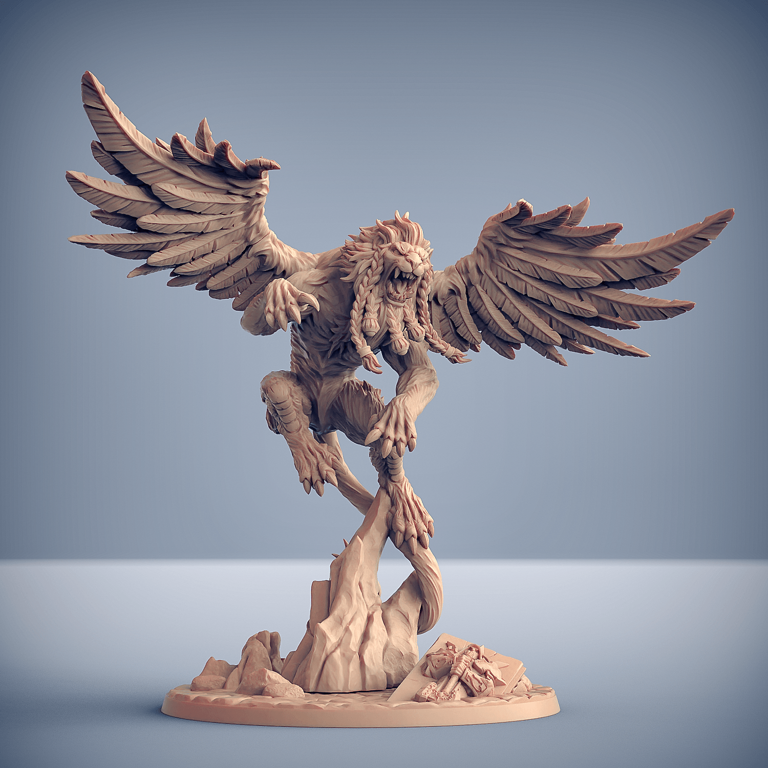 Agata on Proudmane the Winged Lion (Hero & Beast) - Monsters Minis