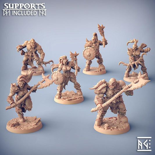 Orc Barbarians Set - 6 Modular Unit - Monsters Minis